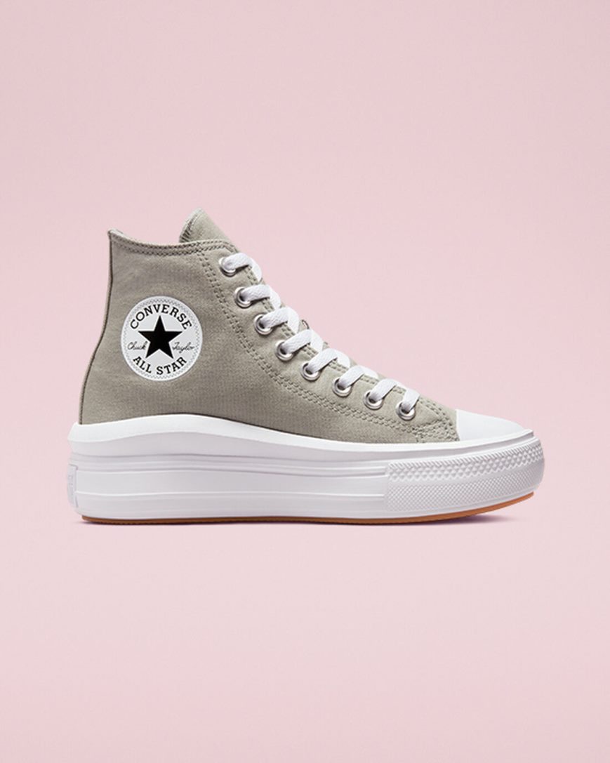 Topanky Na Platforme Converse Chuck Taylor All Star Move Vysoke Damske Olivovo Zelená Biele | SK RXWFQ1